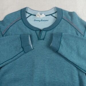 Tommy Bahama Mens Split Crew Neck Reversible Pullover Teal and Blue – XXL